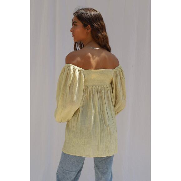 NWT Jen's Pirate Booty Mercury Blouse Jibarita Natural White Cotton Gauze Medium - Picture 3 of 10